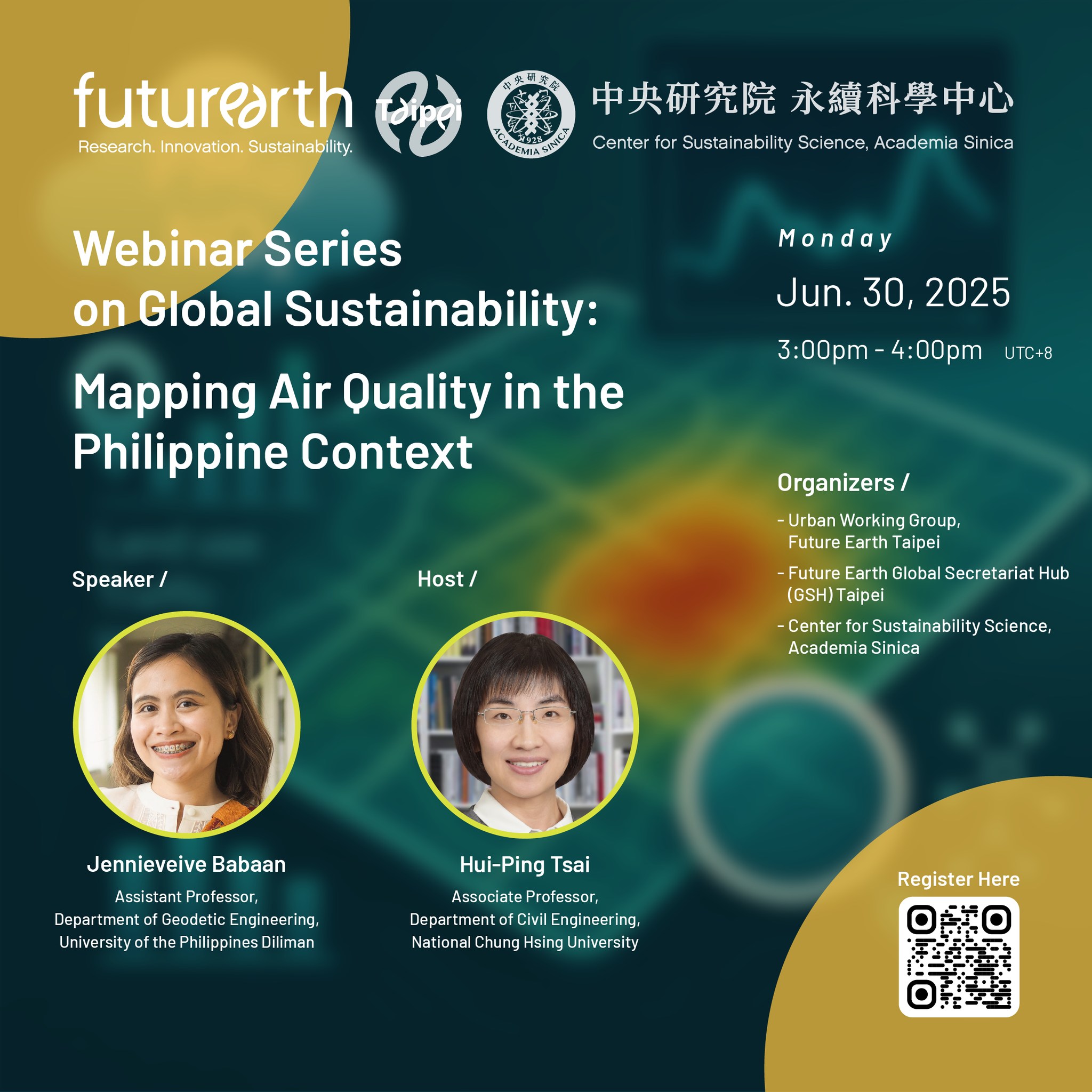 𝐖𝐞𝐛𝐢𝐧𝐚𝐫 𝐒𝐞𝐫𝐢𝐞𝐬 𝐨𝐧 𝐆𝐥𝐨𝐛𝐚𝐥 𝐒𝐮𝐬𝐭𝐚𝐢𝐧𝐚𝐛𝐢𝐥𝐢𝐭𝐲 — Mapping AirQuality in the Philippine Context
